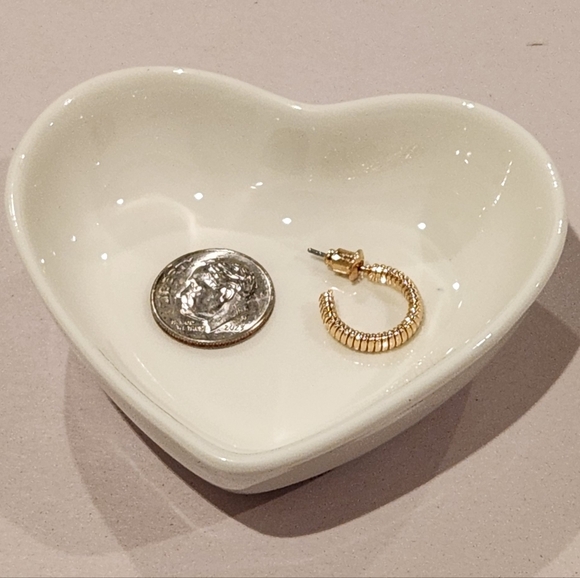 Gold-Tone Ribbed Huggie Hoop Earrings - Picture 3 of 7